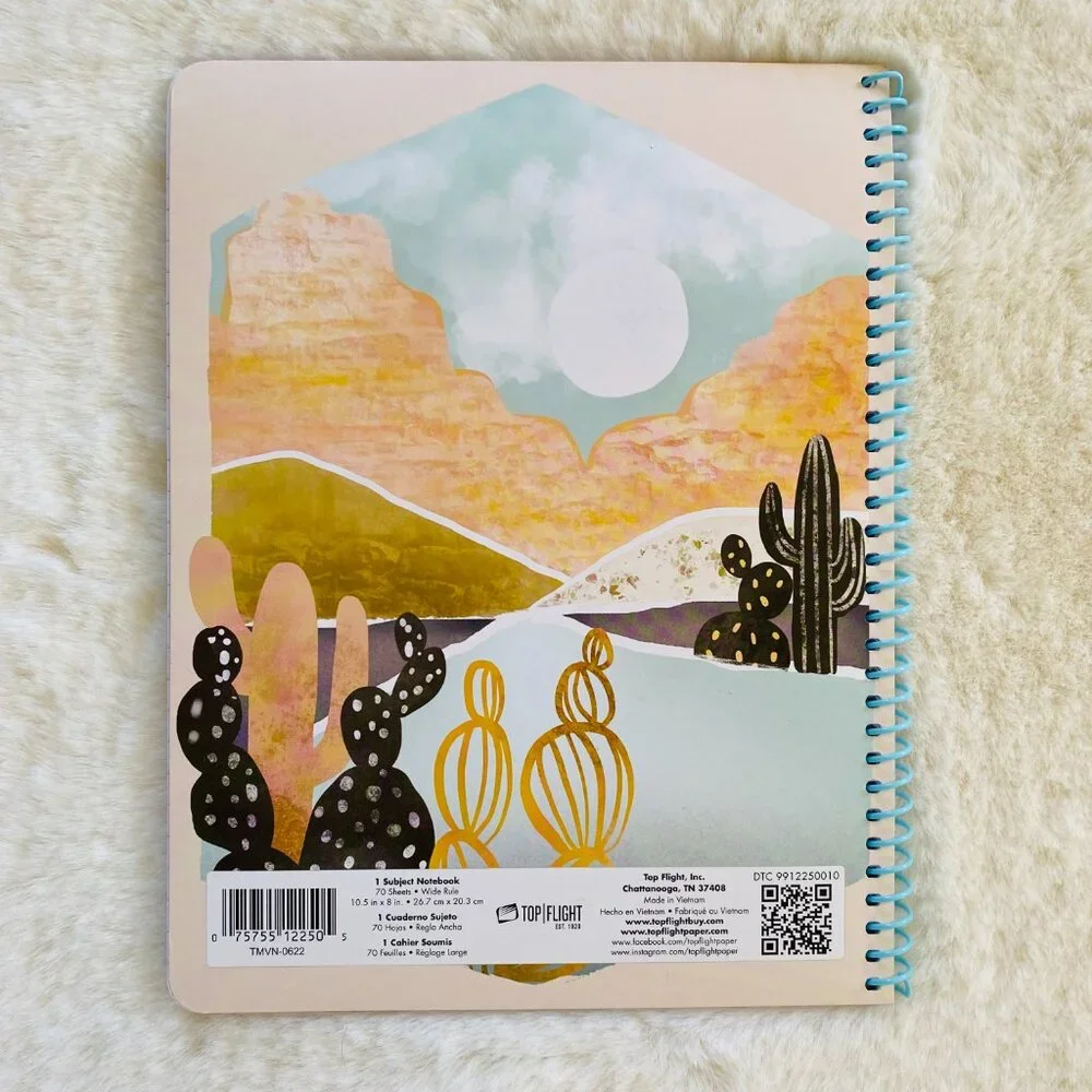 Spiral Notebook Journal Adventure Nature Theme 8 x 10.5 inch, 2pk, lined 70 page